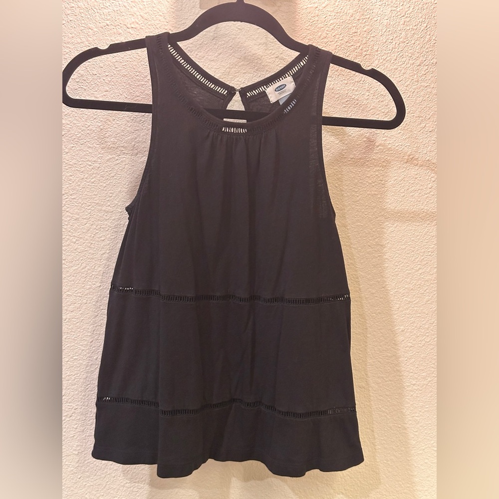 2/$10 or 3/$12 ❤️ Old Navy Black Crochet-Trim Tank Top - Picture 1 of 10